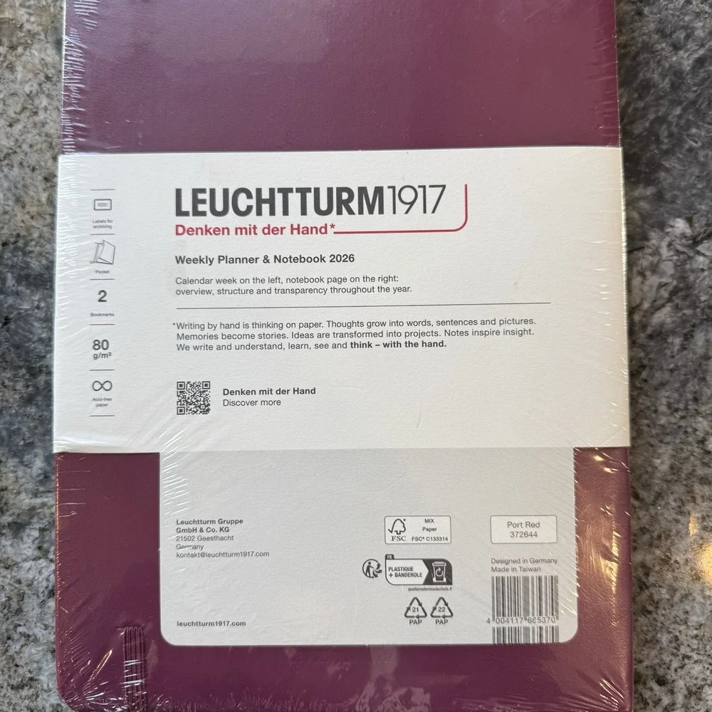 LEUCHTTURM1917 - Weekly Planner & Notebook 2026, Hardcover, Medium (A5), Ruled